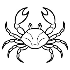 Collection of crab line art, underwater marine animal outline, and crab icon set. Sea crabs are a popular dish.