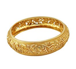 Golden Bangle with Floral Patterns