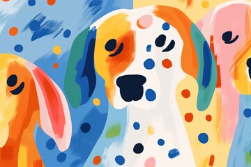 Fototapeta premium Dogs backgrounds abstract painting.
