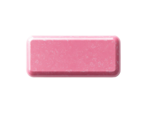 Pink rectangular eraser isolated on white background. PNG transparent.