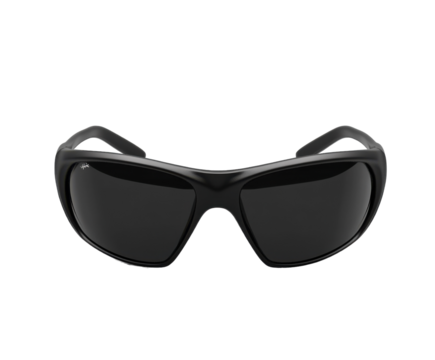 Black sunglasses with dark lenses isolated on white. PNG transparent.