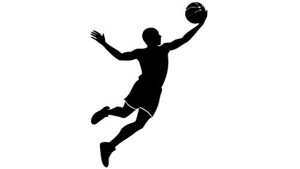 Mid-Shot Basketball Silhouette: Highlighting Athletic Movement