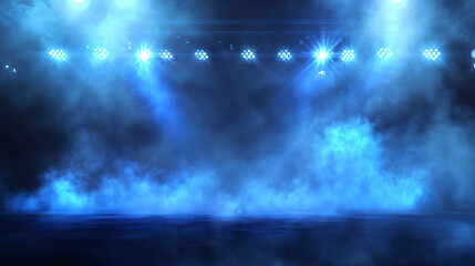 Blue Stage Lights.