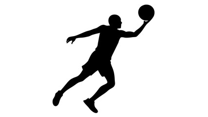 Mid-Shot Basketball Silhouette: Highlighting Athletic Movement