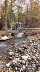 Karagöl, Borçka, Artvin, Turkey - 14 October 2021. Autumn view from Karagöl in Borçka district of Artvin province. Borcka Karagol Nature Park. The forest scene reflected in the still lake.