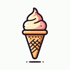 Playful Cartoon Ice Cream Icon Vector