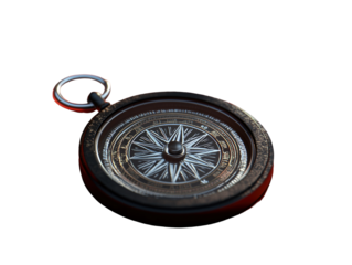 Black compass on a red background with negative space.. PNG transparent.