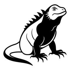 Collection of iguana detailed vector illustration, iguana animal Silhouette, iguana lizard logotype icon, and vector illustration.