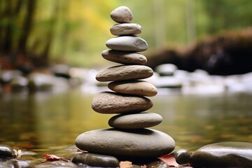 Sen rocks balance pebble nature.