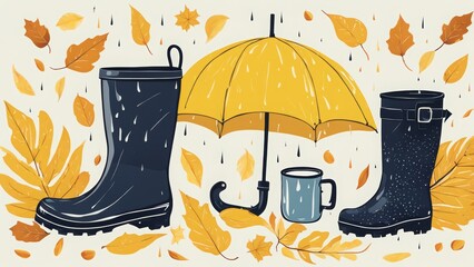 cozy and rainy autumn