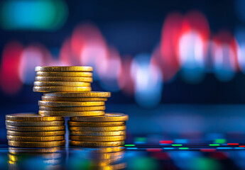 Gold Coins Financial Growth.