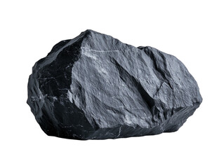 Black rock isolated on white background. PNG transparent.