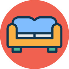 Couch vector icon in background style 