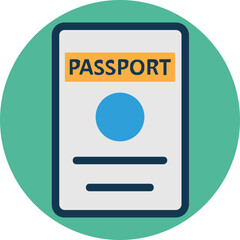 Passport vector icon in background style 