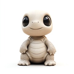 Cute cartoon turtle character with big eyes, perfect for children's illustrations or playful designs.