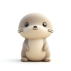 Cute cartoon otter character, smiling and friendly, perfect for children's illustrations and playful designs.