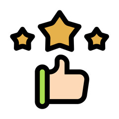 Rating Icon in Flat Style Suitable for Web, Apps, Presentation, or Printable Meanings