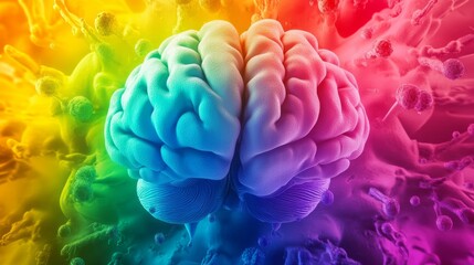 Fototapeta premium Dopamine, brain cell color matching