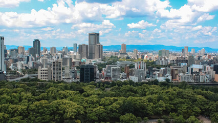 Naklejka premium The architecture within Osaka Castle and the sky.