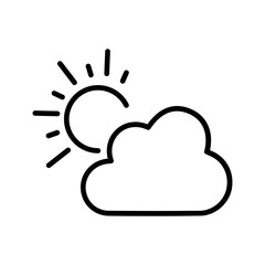 Sun Behind Small Cloud Vector Icon