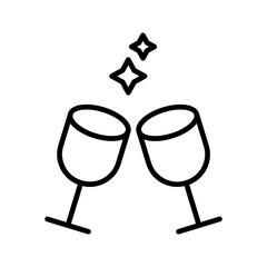 Wine Glasses Vector Icon