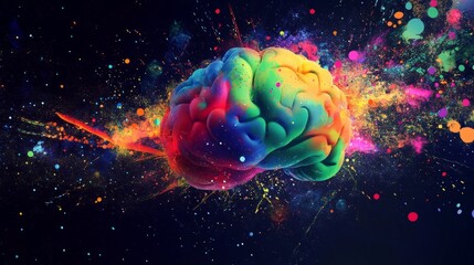 Obraz premium Dopamine, brain cell color matching