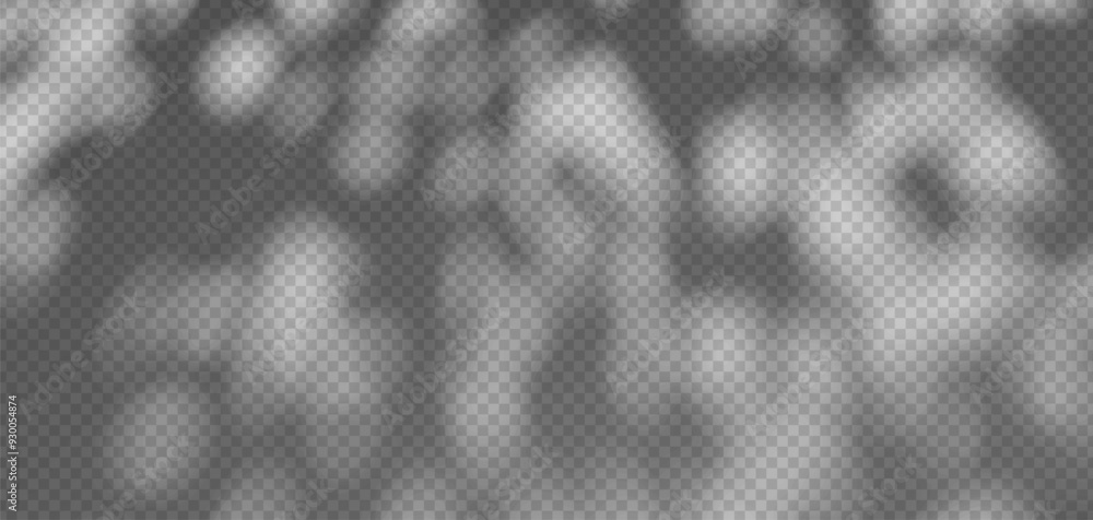 Sticker abstract shadow overlay from foliage on a transparent background.