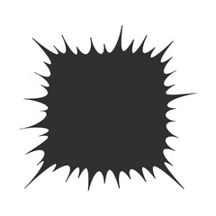 ギザギザな四角形の黒い吹き出し - ショックや爆発などを表現するコミック調のフレーム素材