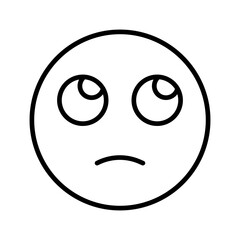 Fototapeta premium Face with Rolling Eyes Vector Icon