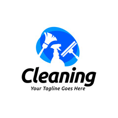House cleaning service logo design. House cleaning products vector design.