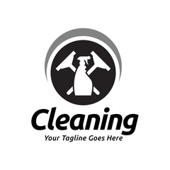 House cleaning service logo design. House cleaning products vector design.