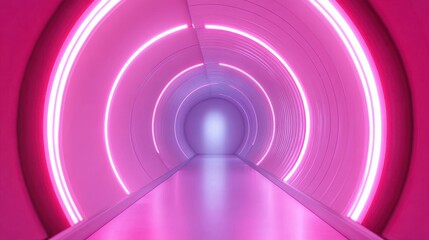 Obraz premium A pink tunnel with neon lights