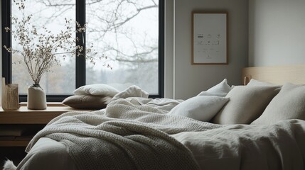 A Nordic-style bed with a focus on simplicity and functionality, perfect for a Scandinavian-inspired space