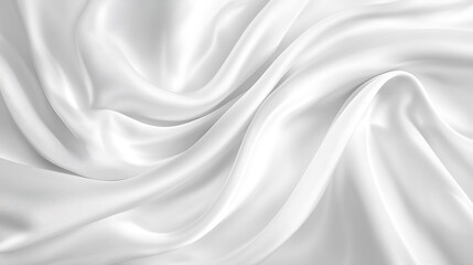 Obraz premium Abstract white silk or smoke wave and swirls gradient satin fabric lies texture background.