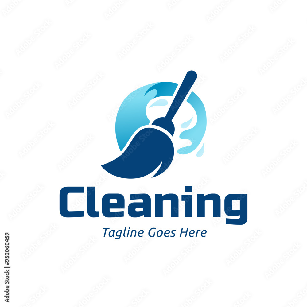 Wall mural Home Cleaning Services Logo Design Vector. Cleaning broom logo design.