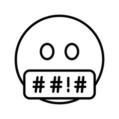 Face with Symbols on Mouth Vector Icon