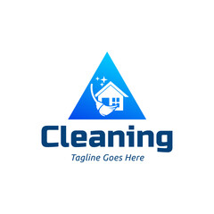 Home Cleaning Services Logo Design Vector. Cleaning broom logo design.
