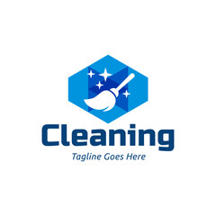 Home Cleaning Services Logo Design Vector. Cleaning broom logo design.