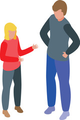 Fototapeta premium Young woman is trying to explain something to a man who seems not interested in the conversation