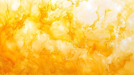Abstract yellow alcohol ink splash texture background.