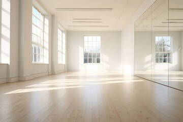 Fototapeta premium Ballet studio architecture building flooring.
