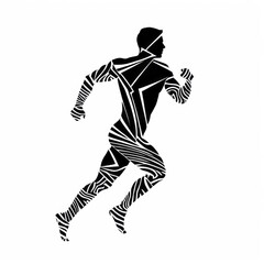 Abstract running man created with generative ai technology silhouette runner Illustration 