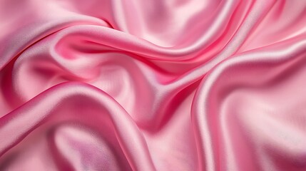 Fototapeta premium Abstract satin pink weave of cotton or linen satin fabric lies texture background.