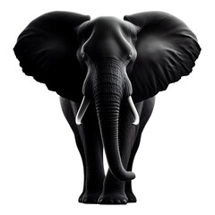 Realistic Black Silhouette of an Elephant 