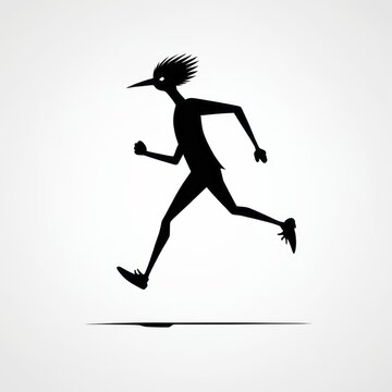 recommend clip art: Minimailism logo running roadrunner illustration style silhouette runner Illustration 