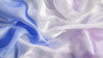 Obraz premium Abstract white and Periwinkle silk fabric weave of cotton or linen satin fabric lies texture background.