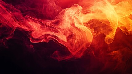 Fototapeta premium Abstract red and orange smoke wave with shadows fier texture background.