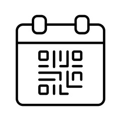 QR Code Calendar Vector Icon