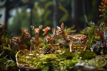 Obraz premium A little fawn in the forest