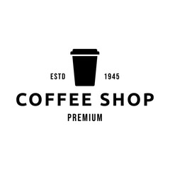 Coffee logo vector icon illustration hipster retro vintage